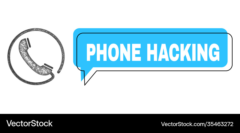 Shifted phone hacking speech bubble and linear Shifted phone hacking speech bubble and linear vector image