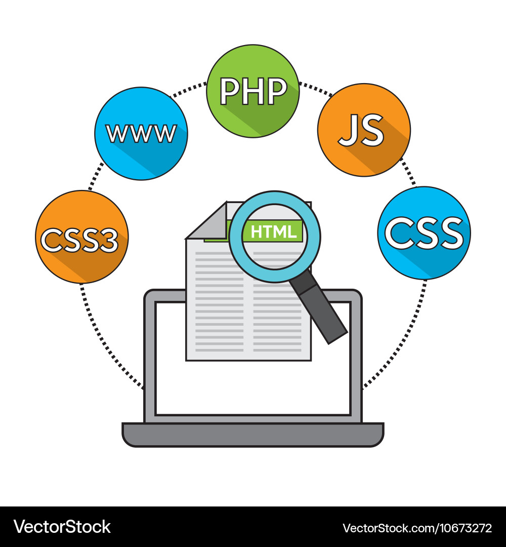 Software Programmiersprache Icons Vektorbild