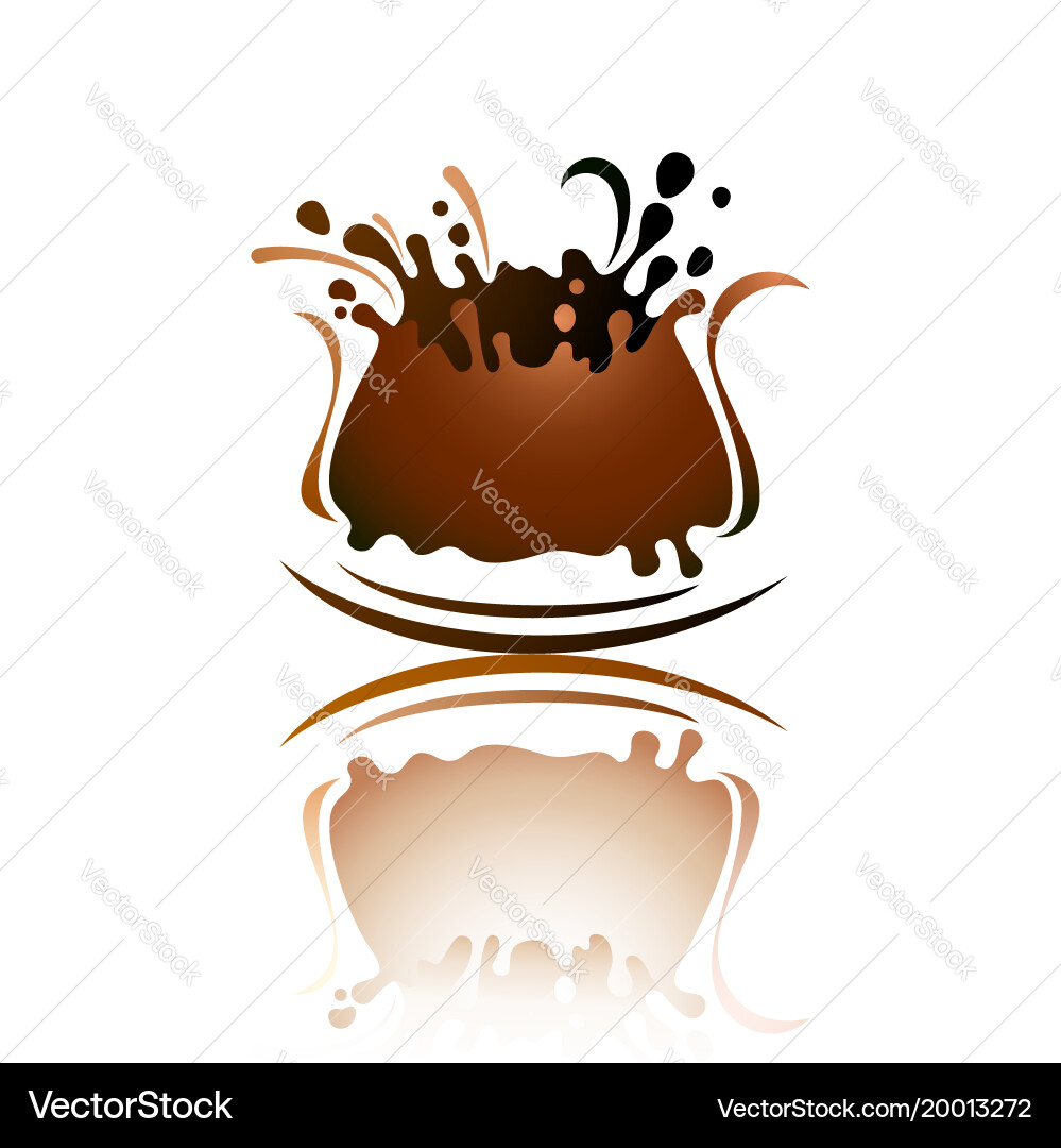 Splash color wave with reflection Vector Image