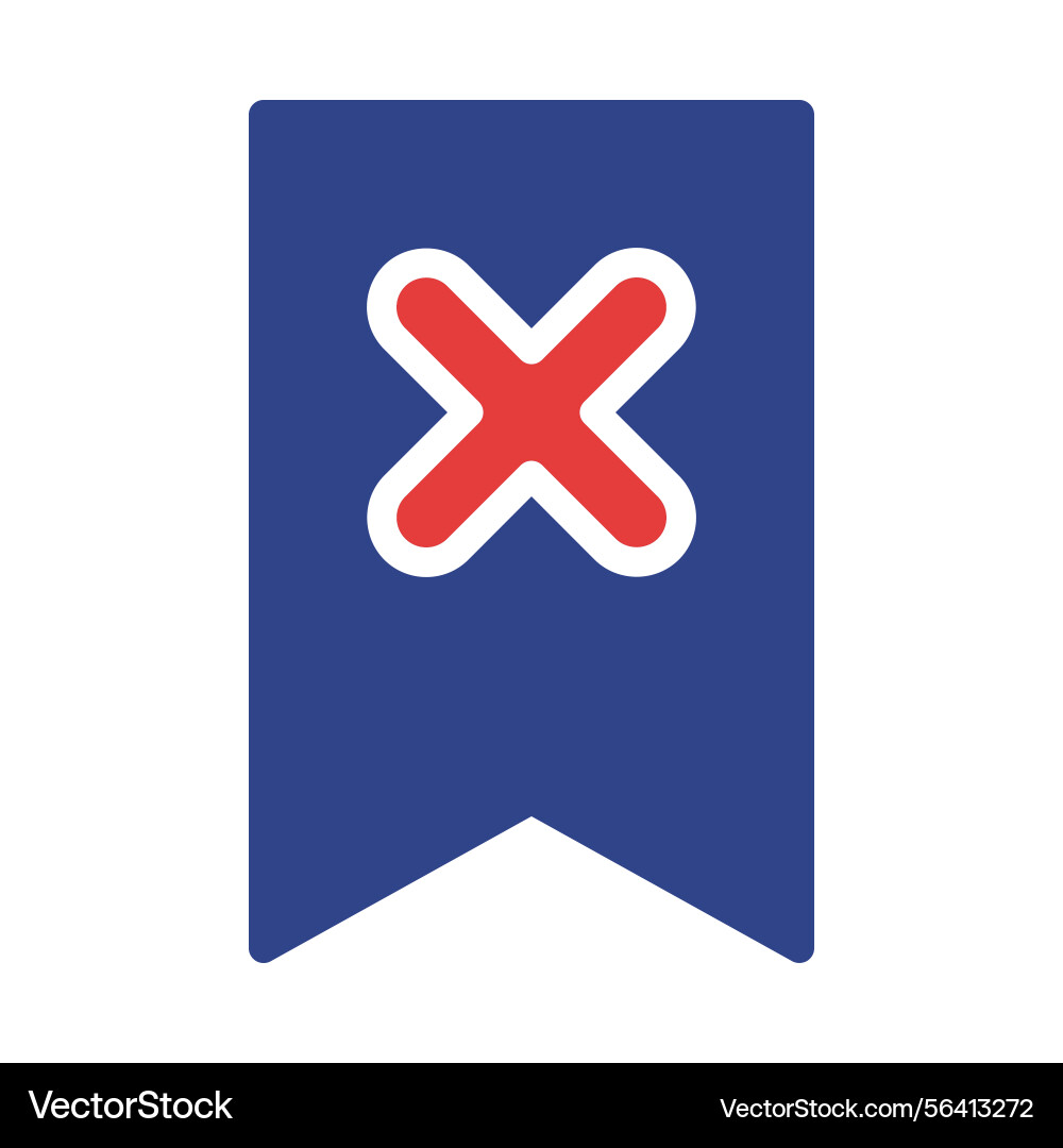 Symbol featuring a cross within flag shape Vector Image