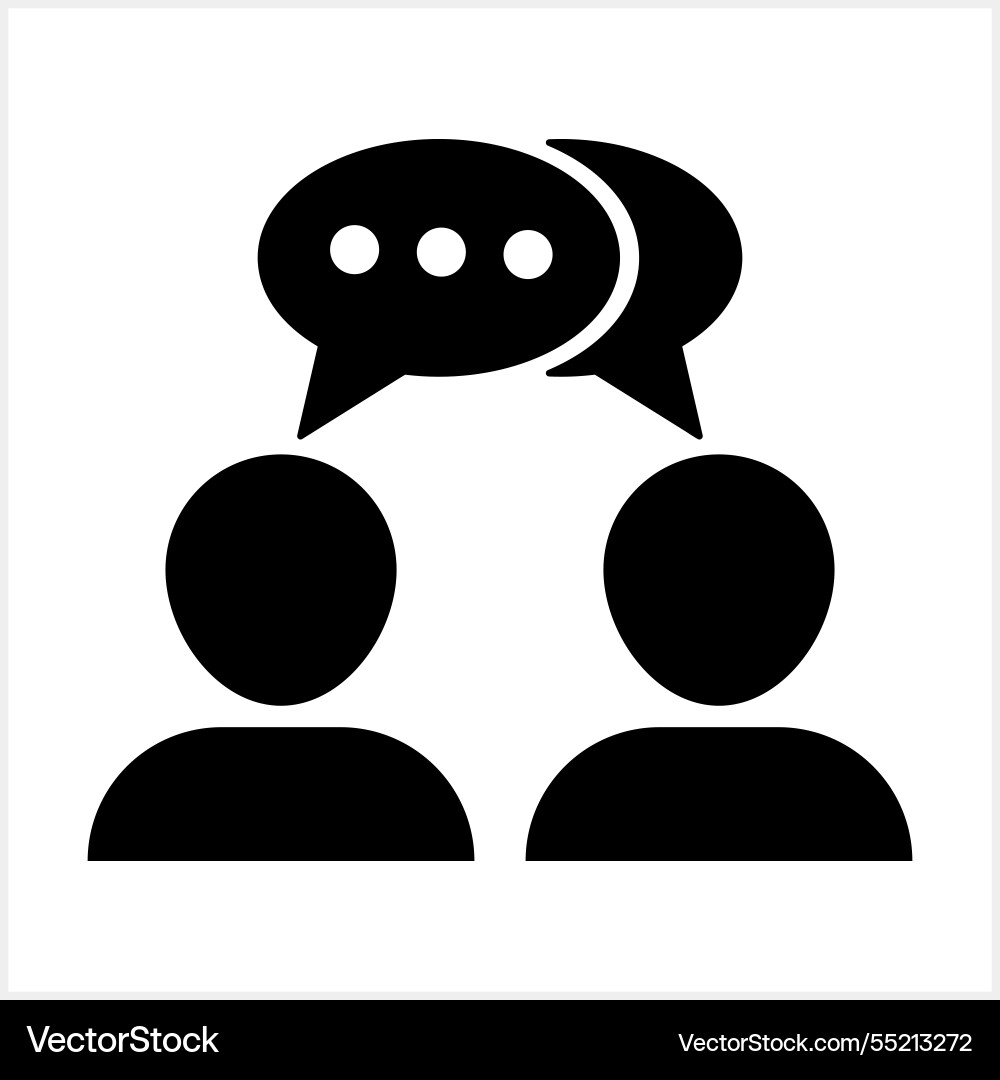 Talk icon isolated dialog or interview Talk icon isolated dialog or interview Vector Image