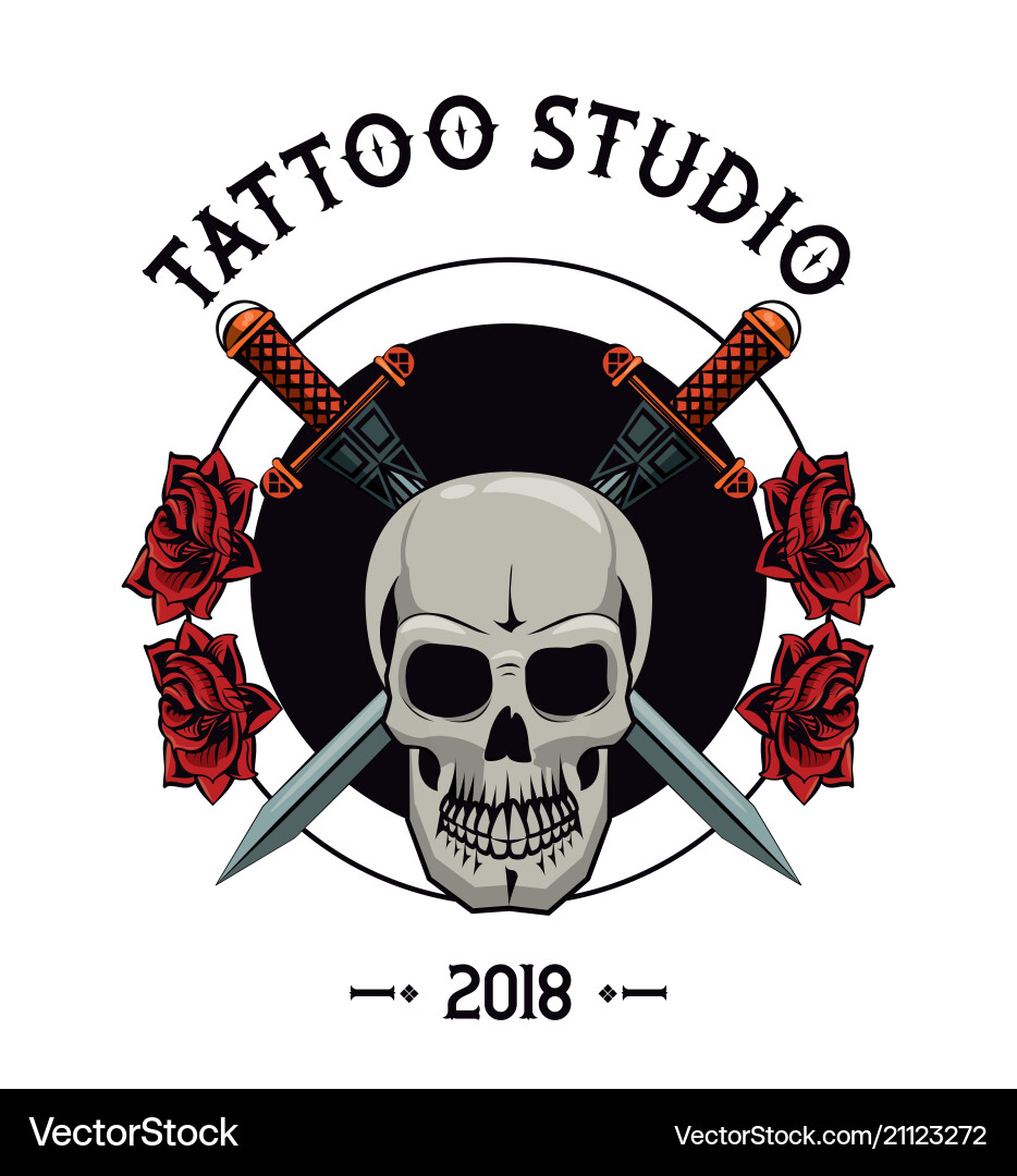 Tattoo Studio Design Tattoo Studio Design vektorbild