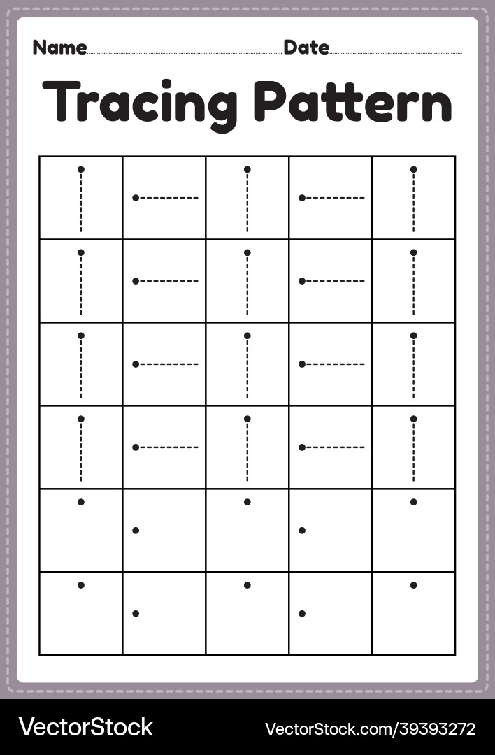Tracing pattern standing and sleeping lines Tracing pattern standing and sleeping lines vector image