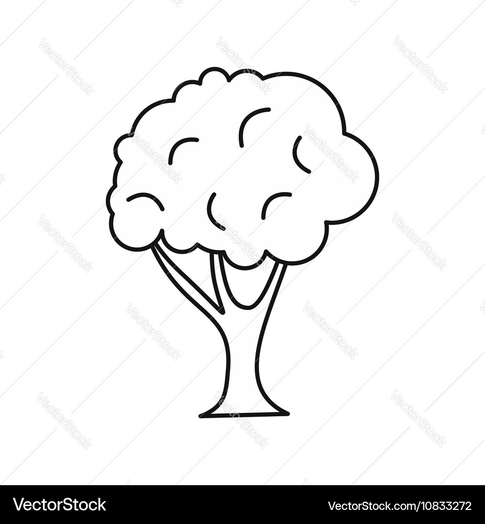 Tree icon in outline style Vector Image
