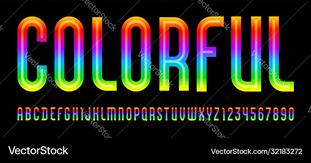 Trendy font vibrant modern alphabet uppercase Trendy font vibrant modern alphabet uppercase vector image