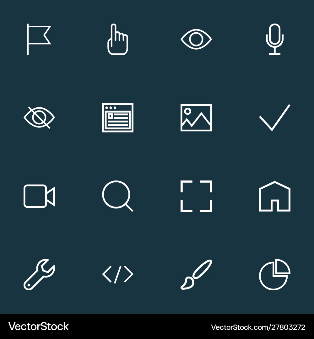 User icons line style set with target cursor User icons line style set with target cursor vector image