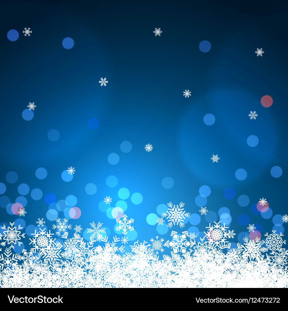 Winter Bokeh Snowflake Background vector image