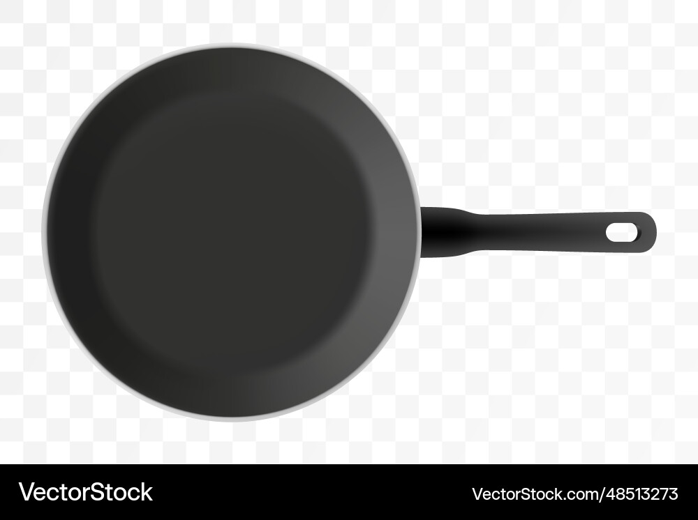 Black empty frying pan with nonstick surface Black empty frying pan with nonstick surface vector image
