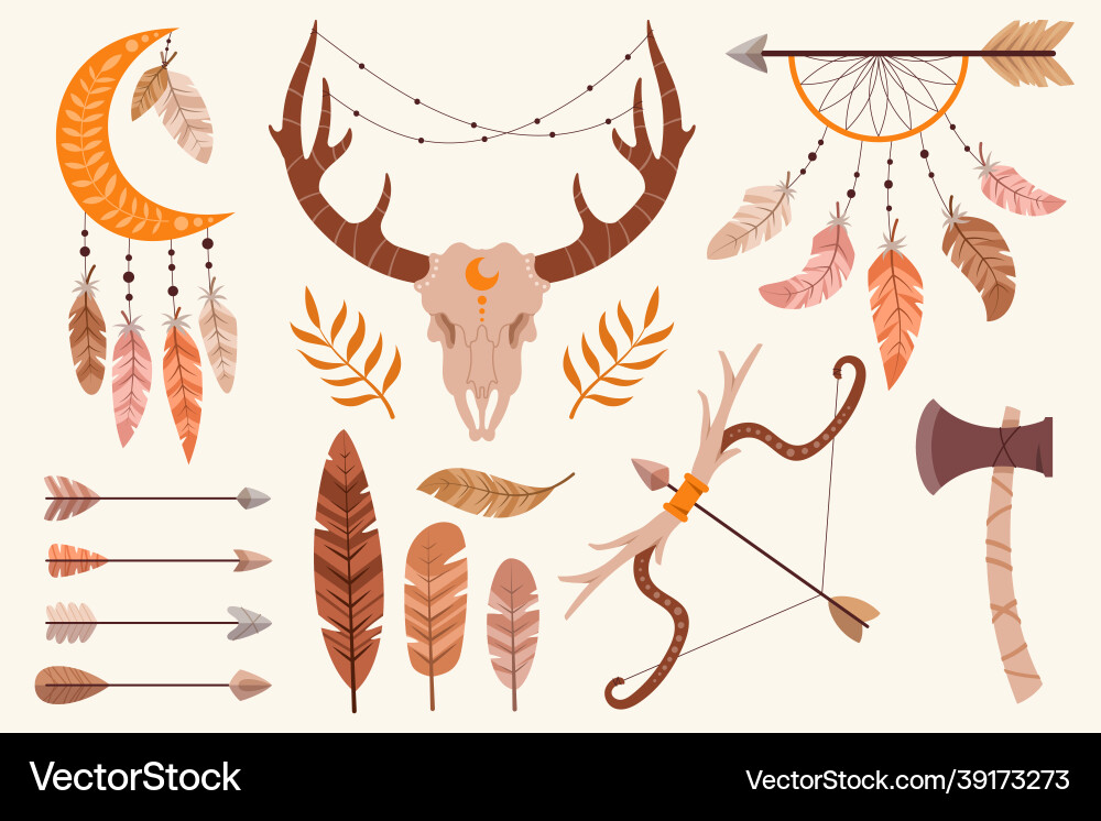 Boho elements set Vector Image