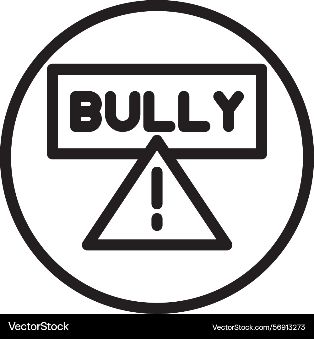 Bully alert linear style icon design Vector Image