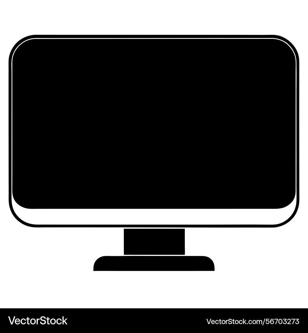 Clean black computer monitor with rounded corners vector image