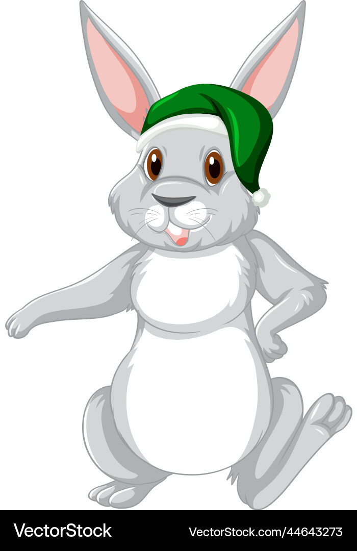 Cute Grey Rabbit Cartoon Vector Image