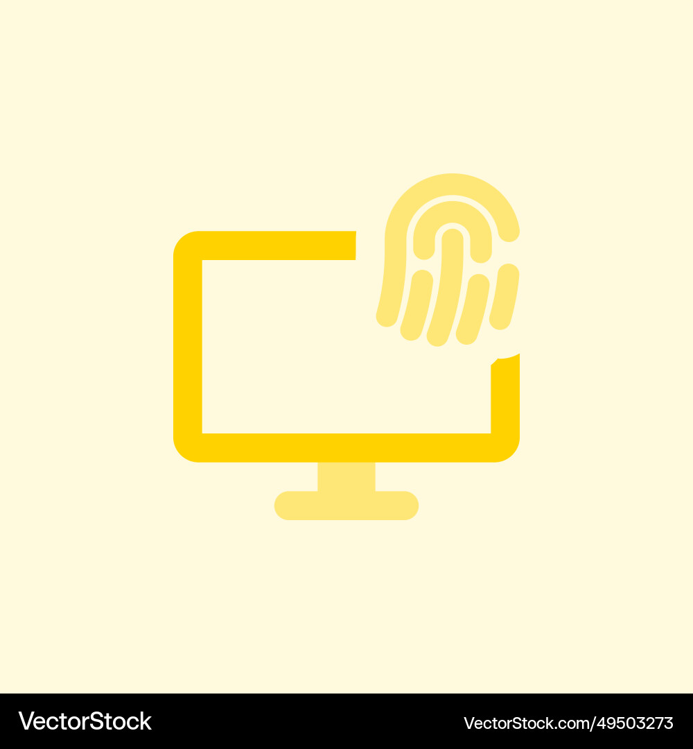Fingerprint sensor for secure monitor access Vector Image