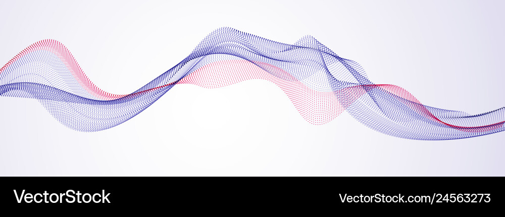 Flowing Particle Wave - Abstract vector image