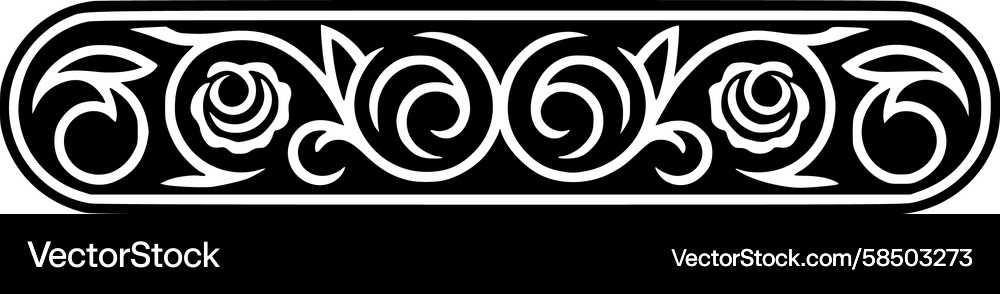 Intricate Scroll Border – Elegant Floral Pattern Vector Image