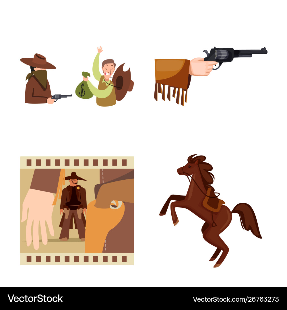Isolated object wild and west icon collection Isolated object wild and west icon collection vector image