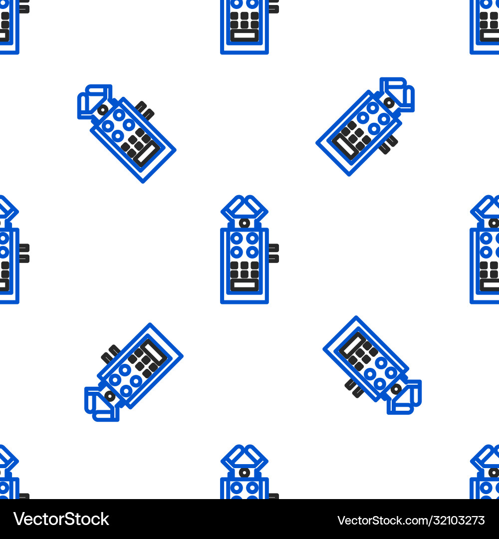 Line microphone icon isolated seamless pattern Vector Image