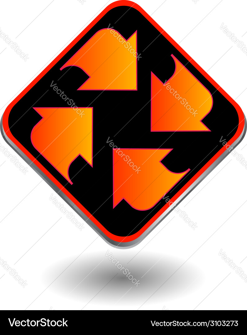 Logo with arrows pointing in different direction Vector Image