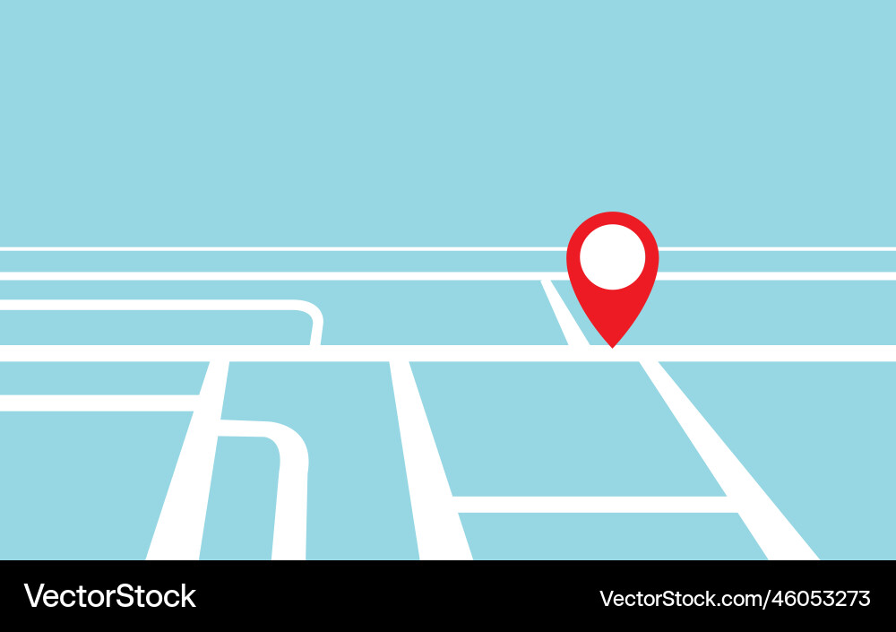 Map navigation red pointer on the road Map navigation red pointer on the road Vector Image