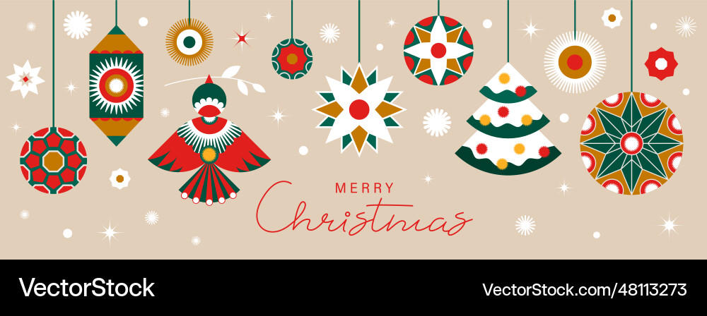 Merry christmas and happy new year greeting card Merry christmas and happy new year greeting card vector image