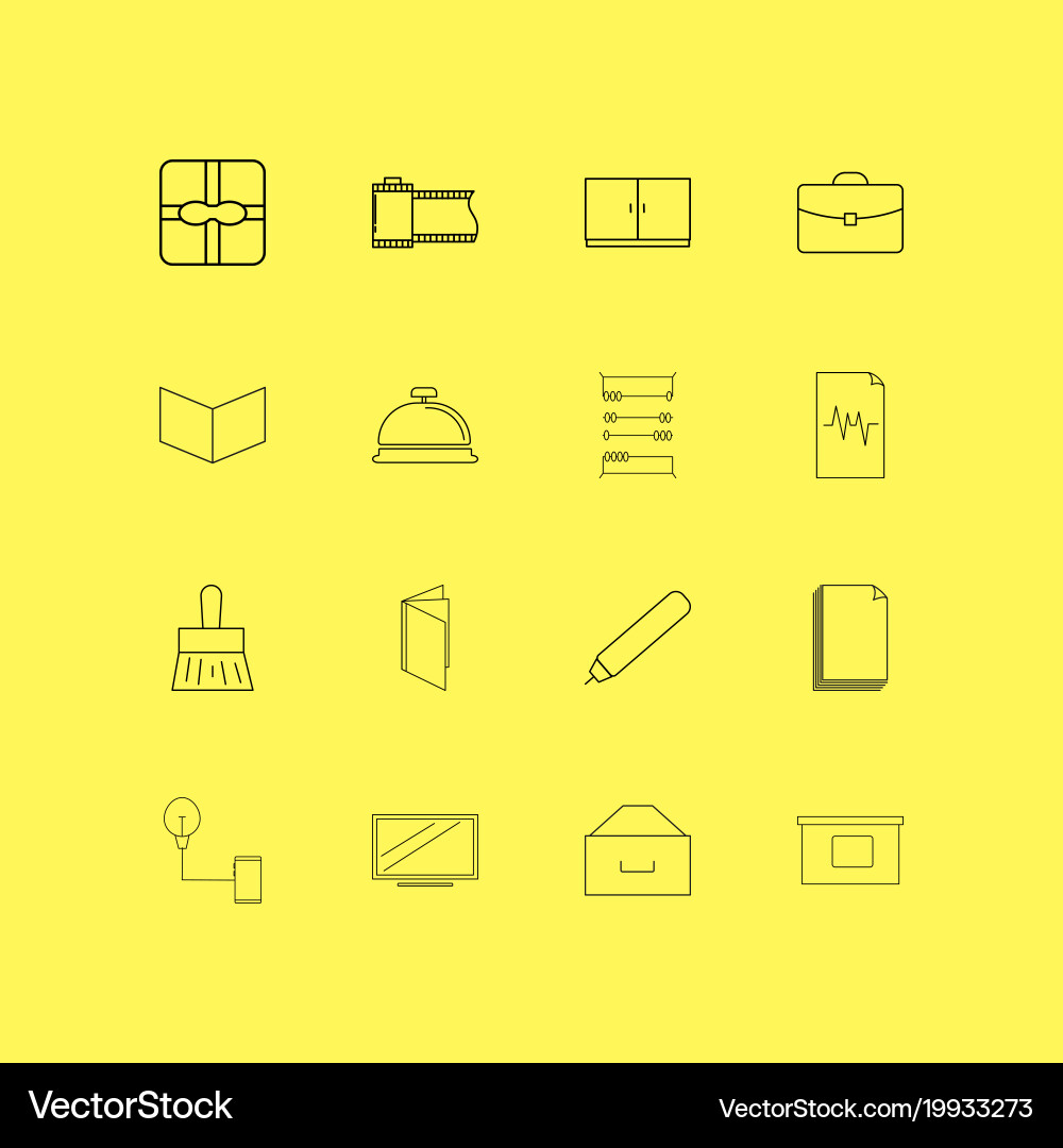Office linear icon set simple outline icons Vector Image