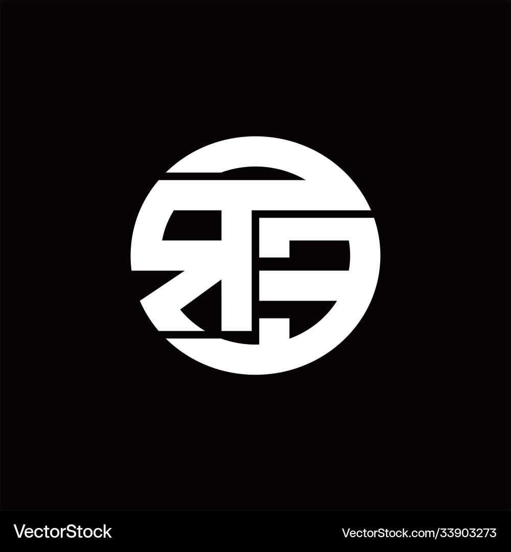 Re logo monogram with rounded line swipe design Vector Image