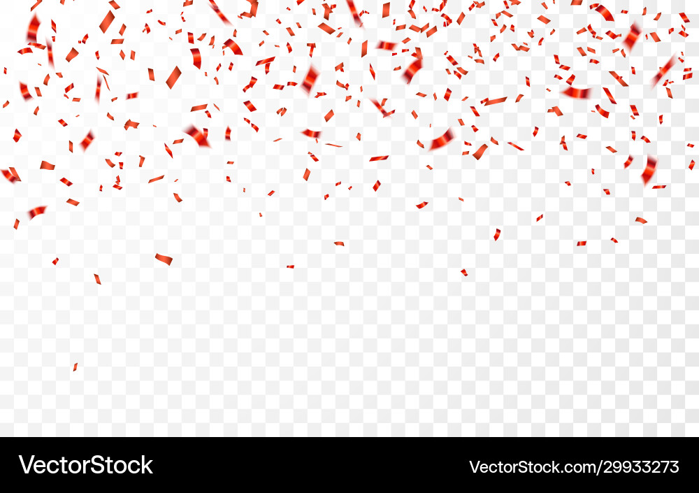 Red confetti celebration carnival falling shiny Red confetti celebration carnival falling shiny vector image