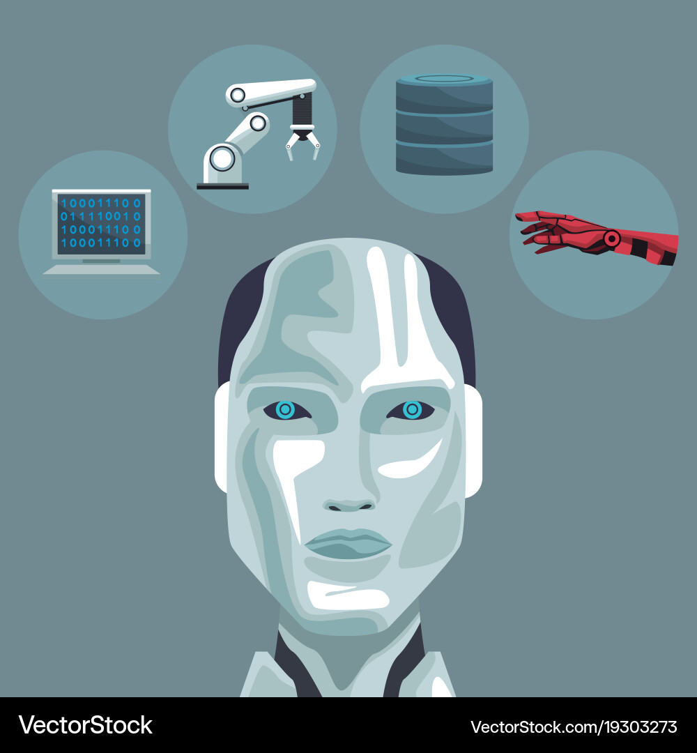 Robot artificial intelligence Vector Image