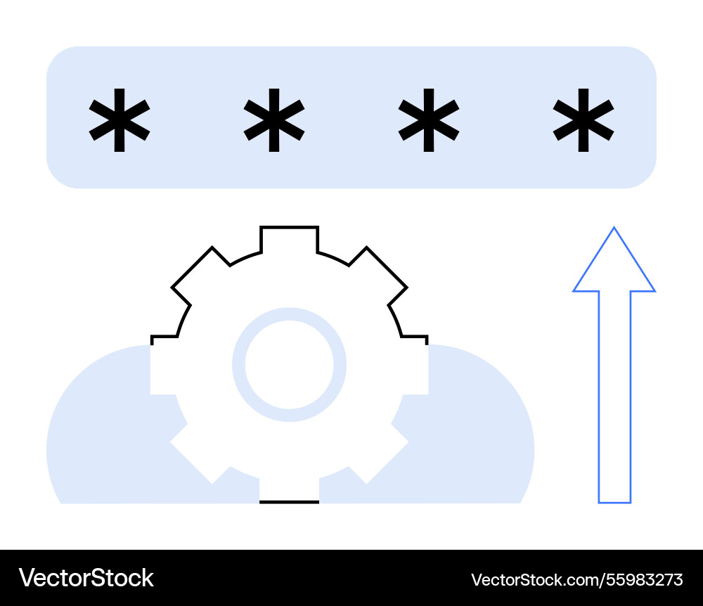 Secure cloud backup process with gear mechanism vector image