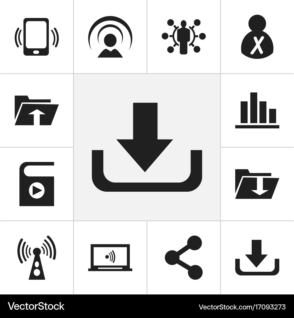 Set of 12 editable web icons includes symbols vector image