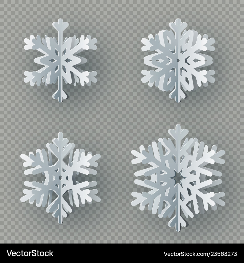 Set of nine different paper snowflake cut from Set of nine different paper snowflake cut from vector image