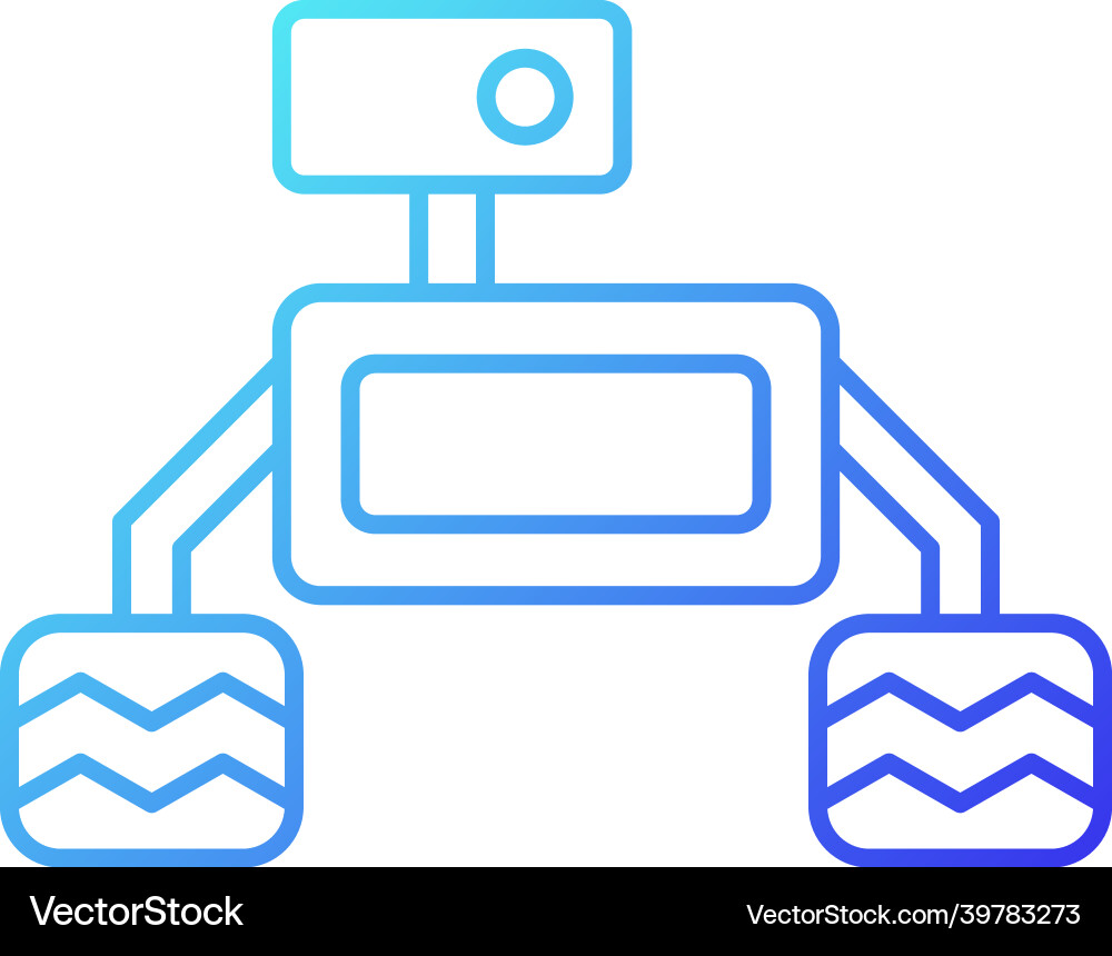 Space exploration robot gradient linear icon Space exploration robot gradient linear icon Vector Image
