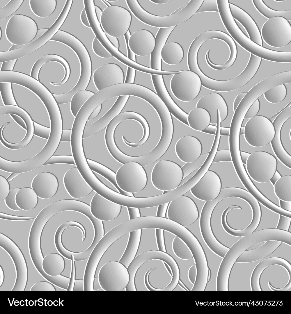 Spiral circles 3d emboss seamless pattern Spiral circles 3d emboss seamless pattern vector image
