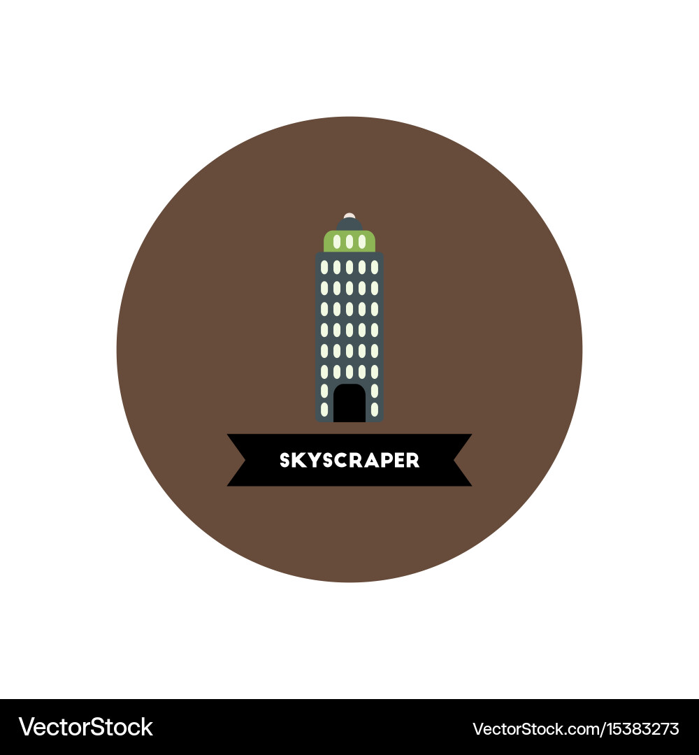 Stylish icon in color circle building skyscraper Vector Image