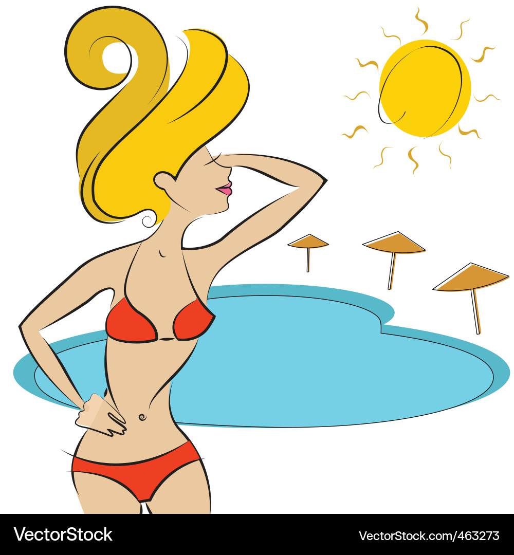 Summer girl vector image