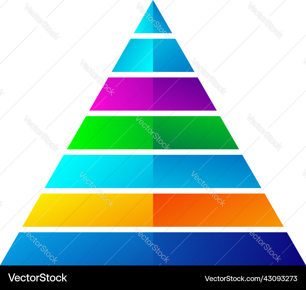 Triangle pyramid chart graph icon series Triangle pyramid chart graph icon series Vector Image