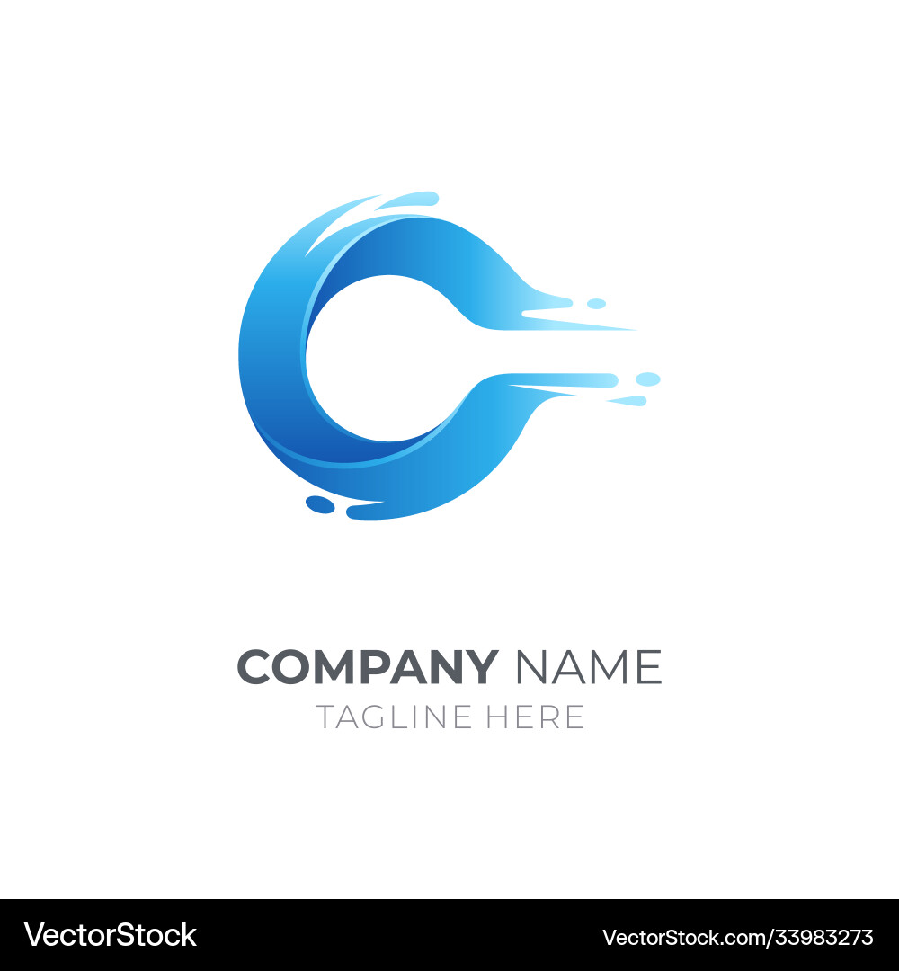 Water splash letter c logo Water splash letter c logo vector image
