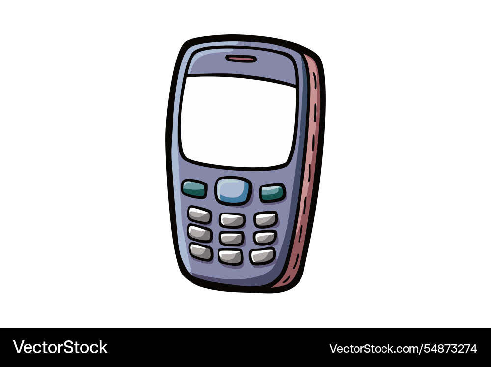 A nostalgic mobile phone with buttons and display Vector Image
