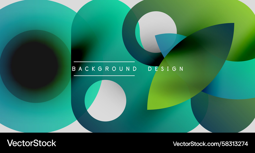 Abstract fluid shapes overlap creating vibrant Vector Image