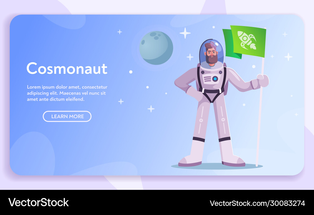 Astronaut character exploring outer space cartoon Astronaut character exploring outer space cartoon vector image