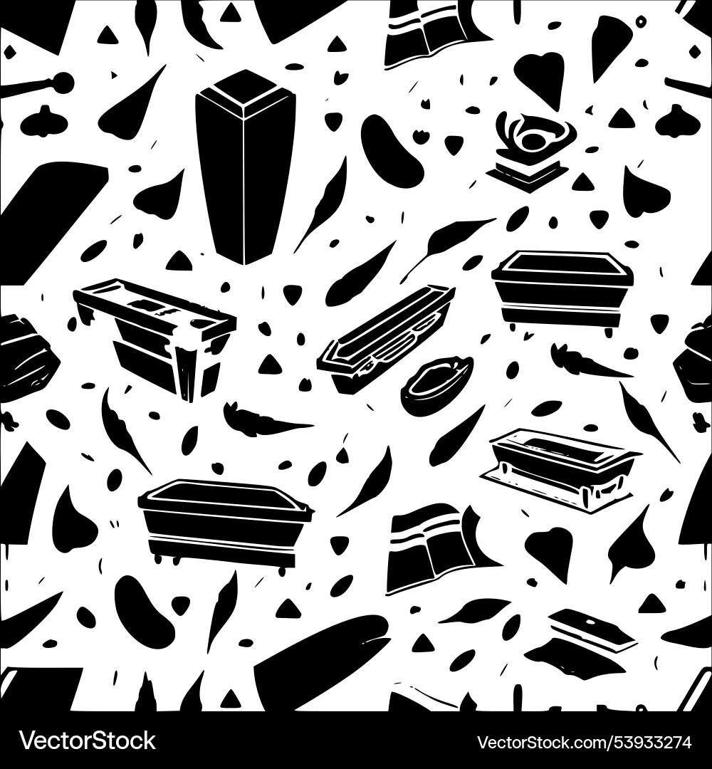Coffin abstract pattern seamless Coffin abstract pattern seamless Vector Image