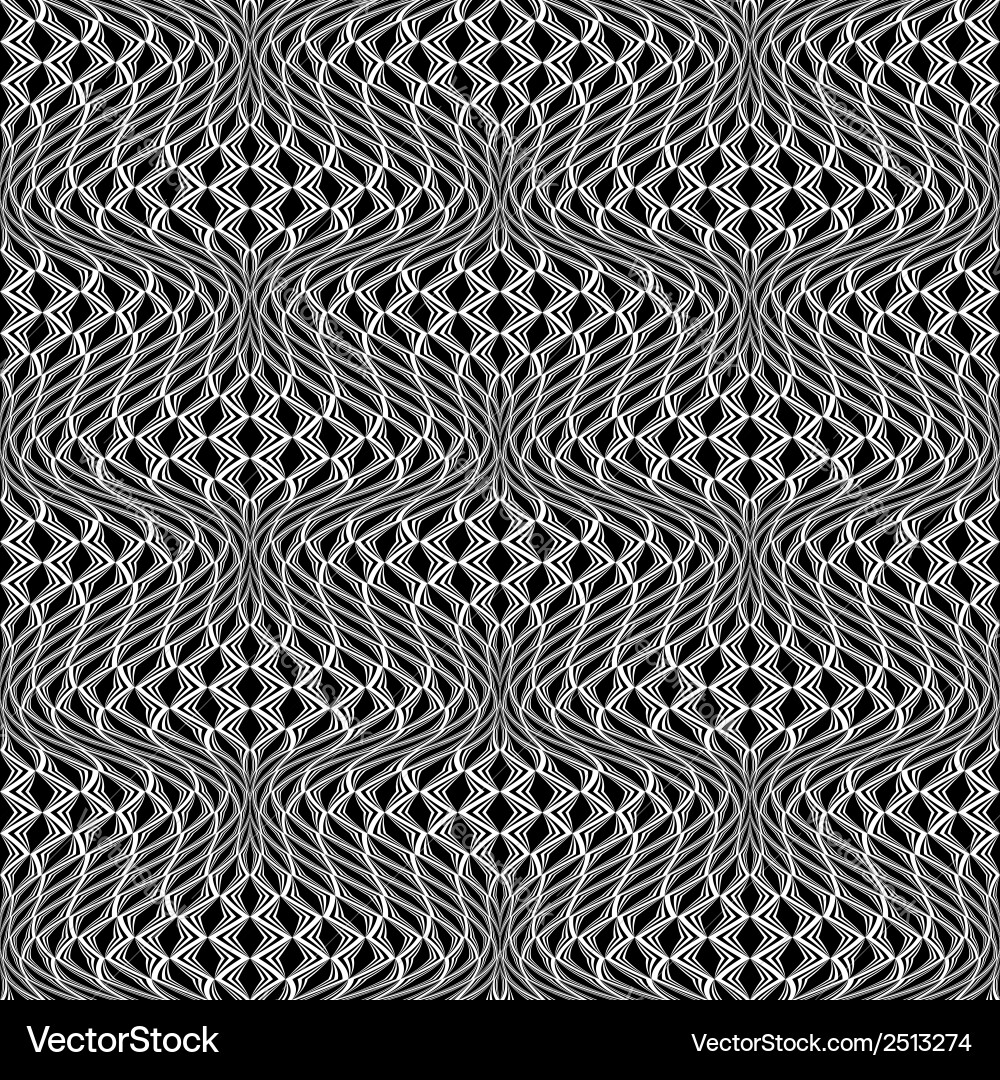 Design seamless monochrome wave pattern vector image