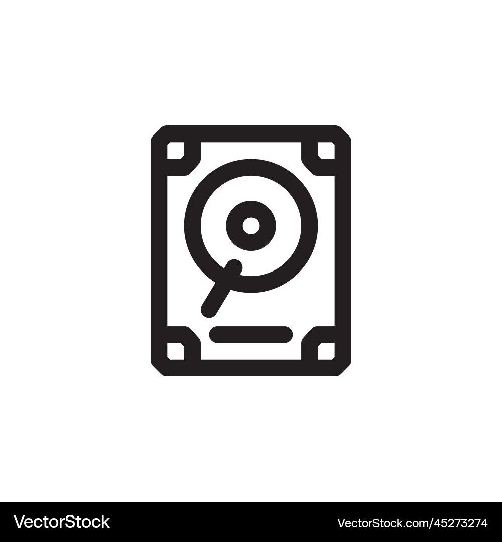 Festplatten-Symbol-Computer-Komponente Umriss Festplatten-Symbol-Computer-Komponente Umriss vektorbild