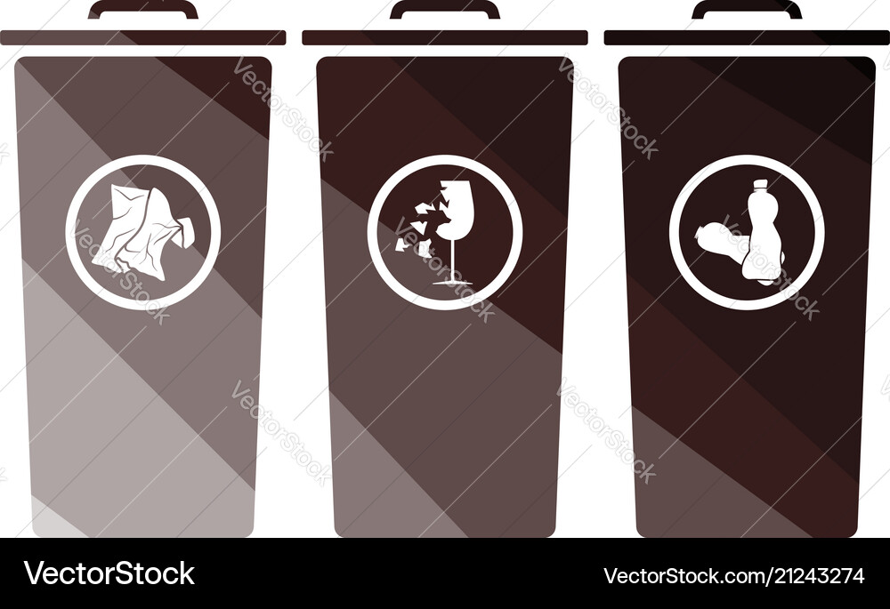 Garbage containers with separated trash icon Garbage containers with separated trash icon vector image