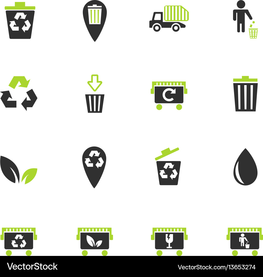Garbage icon set vector image