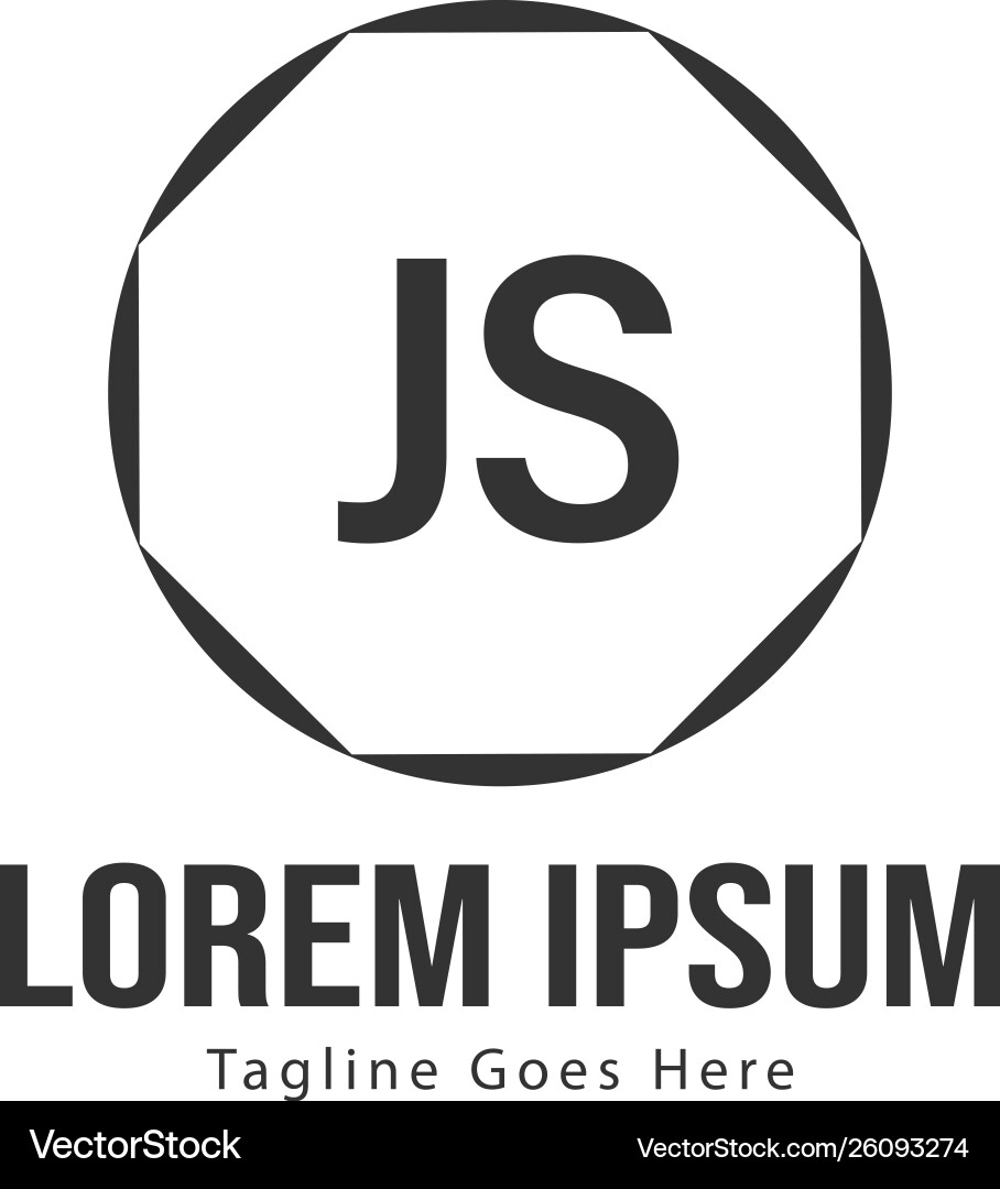 Initial js logo template with modern frame Initial js logo template with modern frame Vector Image