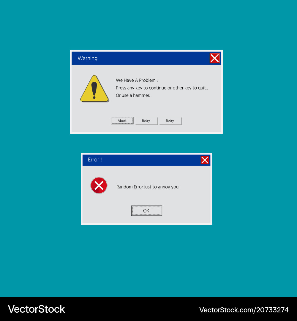 Operating System Error Warning vector image