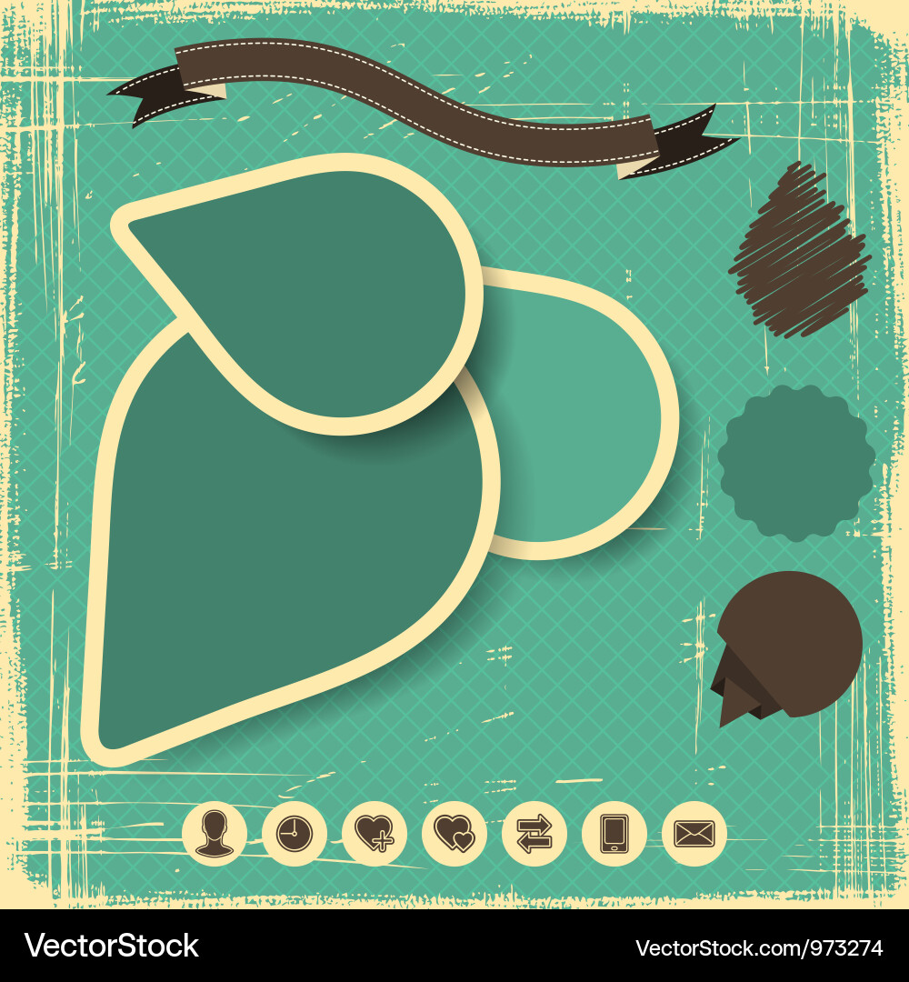 Retro style website template design frame Vector Image