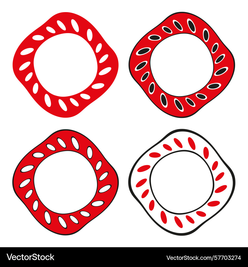 Rounded square frames red abstract borders Rounded square frames red abstract borders vector image