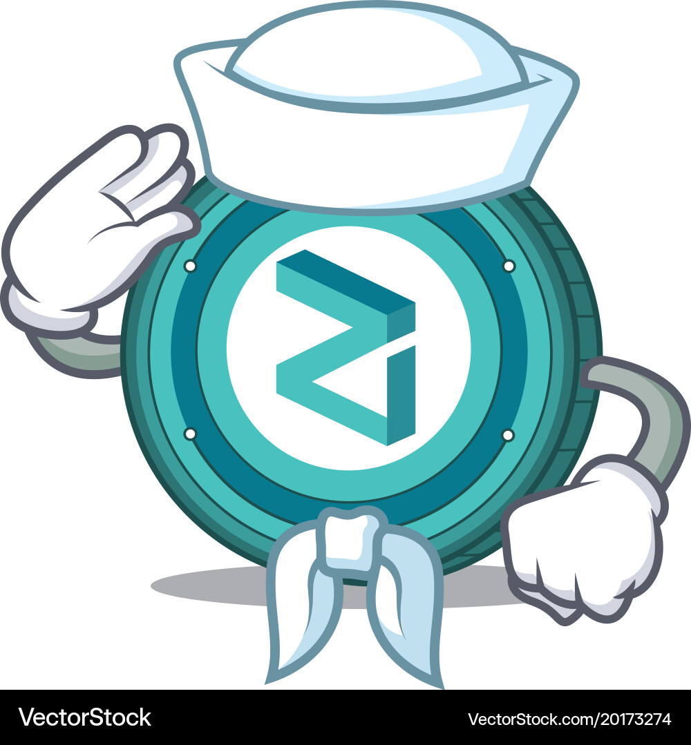 Sailor zilliqa coin character cartoon Vector Image
